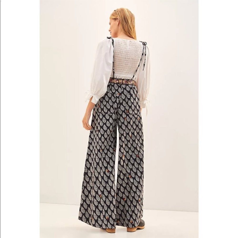 Anthropologie Embroidered Wide-Leg Jumpsuit Size 8 - Picture 4 of 8